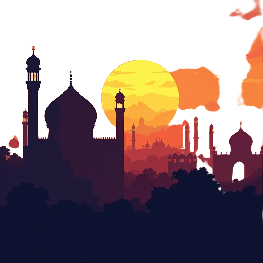 Mystic Sunset Over the Mosque